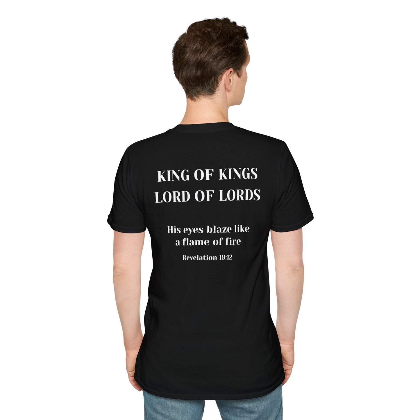 Yeshua King of Kings T-Shirt — Christian Jesus Graphic Tee with Revelation 19:12 Back Text