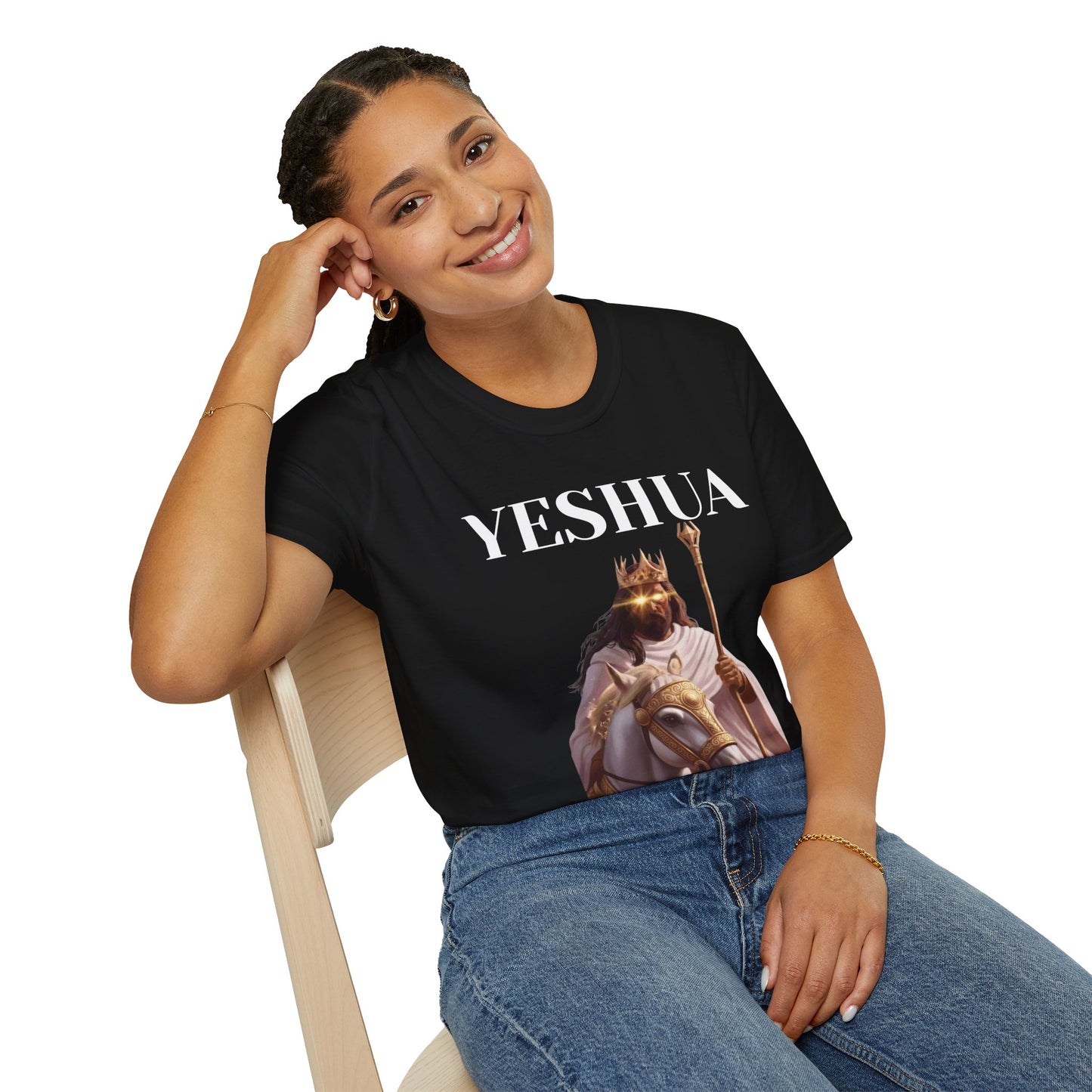Yeshua King of Kings T-Shirt — Christian Jesus Graphic Tee with Revelation 19:12 Back Text