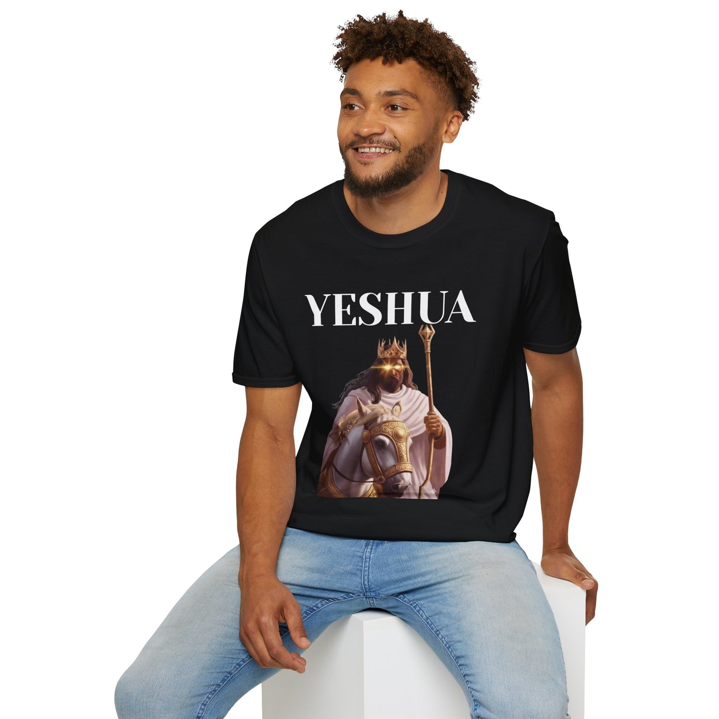 Yeshua King of Kings T-Shirt — Christian Jesus Graphic Tee with Revelation 19:12 Back Text